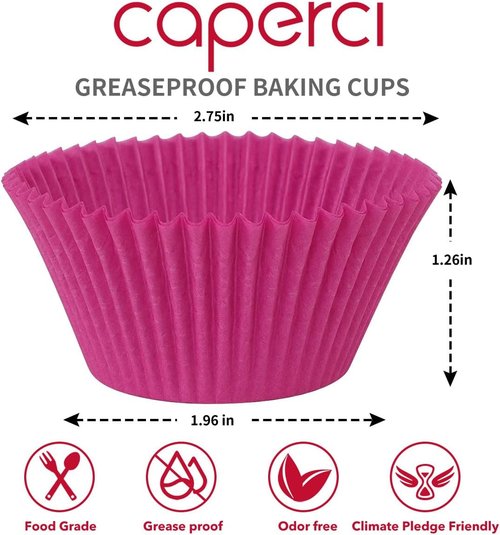 Caperci Rainbow Cupcake Liners - 350-Count Bright Colorful Muffin Baking Cups | Odorless & Grease-Proof