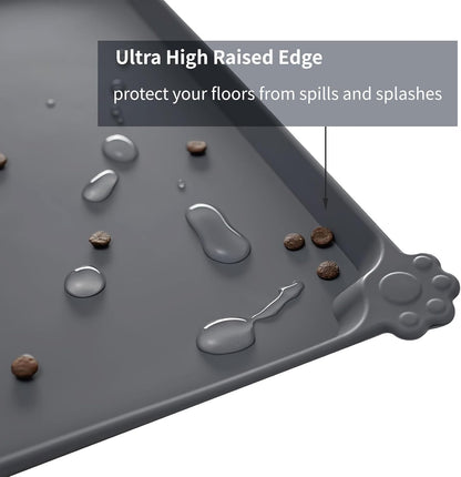 Skiennix Waterproof Pet Feeding Mat - High Raised Edges for Messy Drinkers | BPA-Free, Durable Design