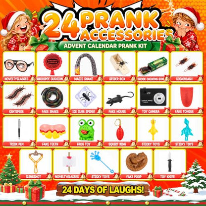 2026 Advent Calendar with Prank Kit for Boys and Girls - Yellow