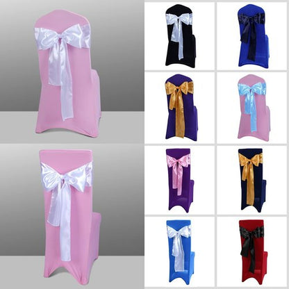 Babenest Satin Chair Sashes - Upgraded 50 Pcs Chair Ribbons & Bows for Weddings, Parties & Events | White