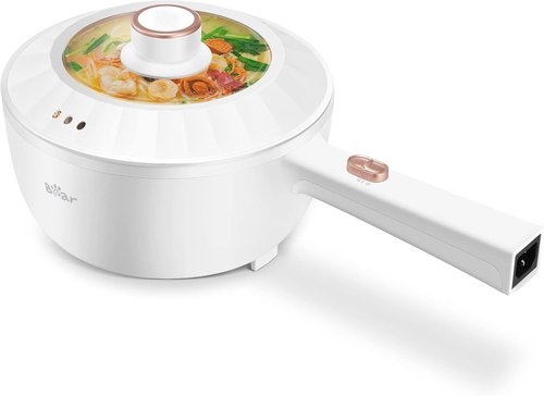 Bear Hot Pot Electric | 2L Multifunctional Cooking Pot - 1000W Rapid Heating, Non-Stick Frying Pan for Noodles, Steak & More