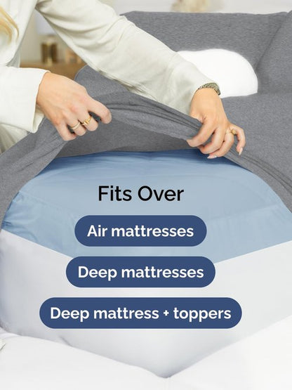 Extra Deep Twin Sheet Set - 4 Piece Breathable and Cooling Sheets - Hotel Luxury Bedding for Women, Men, Kids & Teens - Easy & Secure Fit - Soft and Wrinkle Free - Extra Deep Pockets - Heathered Grey