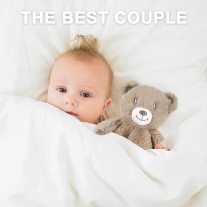 Baby Bear Security Blanket - Soft Minky Plush Lovey Gift for Toddlers | 16 Inch Dark Brown