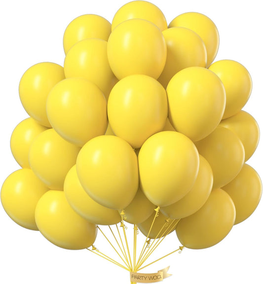 PartyWoo Yellow Balloons - 50pcs 12 Inch Latex Helium Balloons for Birthday & Baby Shower Decor