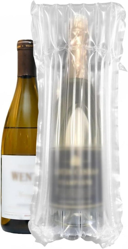 10 Pack 65um Thick Inflatable Bottle Shipping Packaging Alternative to Wine Boxes for Shipping Bottle Shipper Wine Packaging for Air Travel, Liquor Protector for Luggage Bubble Bags with Pump