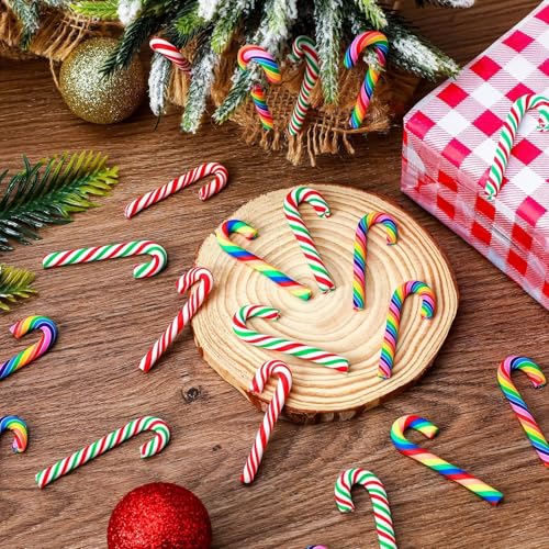 120 Pcs Christmas Candy Cane Ornaments - Mini 2in Candy Canes for Tree, Wreaths, Vase Fillers (Variation: Christmas Candy Cane Style)