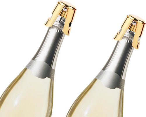 3pcs Champagne Stoppers, Stainless Steel & Silicone Bottle Cork Leak-Proof Keep Bubbles Fresh Champagne Sealers & Wine Savers Reusable Wine Stopper for Cava Prosecco and Sparkling (Gold)
