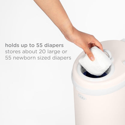 Ubbi Stainless Steel Diaper Pail - Odor Locking Design, No Special Bags Needed | Ivory Color, Award-Winning