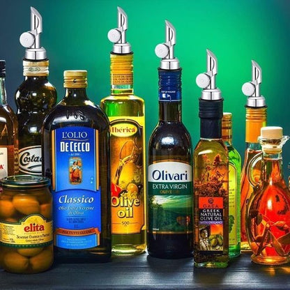 6PCS Weighted Liquor Bottle Pourers, Auto Flip Olive Oil Spout, Stainless Steel Olive Oil Dispenser Spout, Alcohol Pourer Spouts, Liquor Pourers for Suitable About 3/4" Bottle Mouth