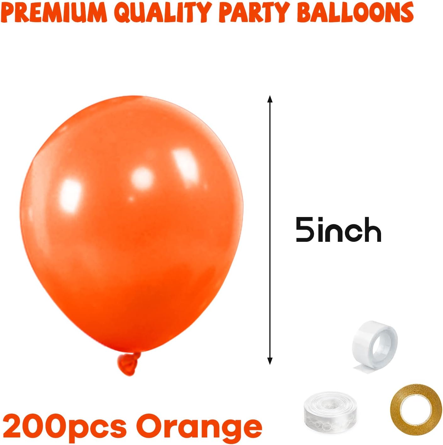 Orange Balloons - 110 Pcs Mini 5-Inch Thick Latex Balloons for Birthday & Wedding Decor