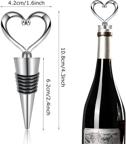 3PCS Wine Stopper Reusable Wine Stoppers Heart Shape Wine Beverage Bottle Stopper Bottle Cover Wine Outlet Cap for Wine Champagne Beer Collection