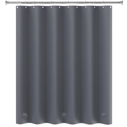 AmazerBath Dark Grey Shower Curtain Plastic, PEVA Shower Curtain Heavy Duty, Gray Shower Curtains for Bathroom, Waterproof Shower Curtain 72x72 with 3 Big Weighted Stones and 12 Rustproof Grommets