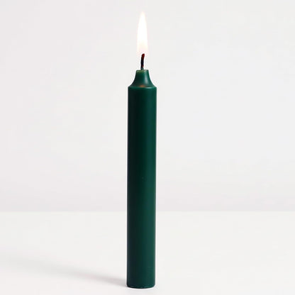 Biedermann & Sons Unscented Tree & Chime Candles - Long Burning, Pine Green, 4 Inch Tall | Set of 20