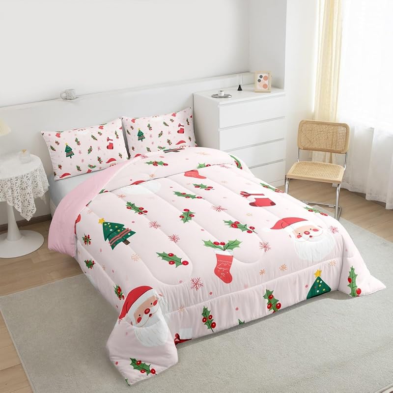 Merry Christmas Kids Comforter Set Twin - Red Green Variation