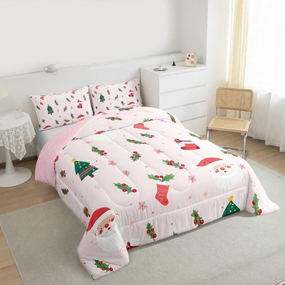 Merry Christmas Kids Comforter Set Twin - Red Green Variation
