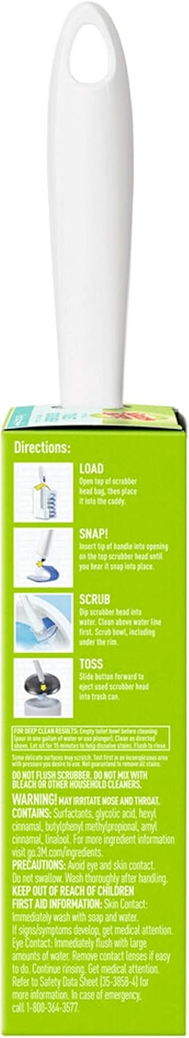 Scotch-Brite Toilet Scrubber Starter Kit - Disposable Refills with Bleach Alternative | Includes Handle & Caddy