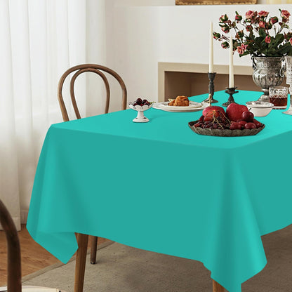 Skiennix Disposable Teal Plastic Tablecloth - Rectangular 54 x 108 Inch Cover for Parties | 3 Pack
