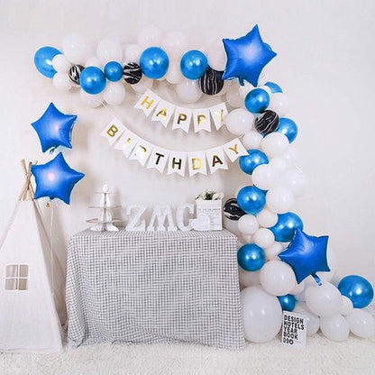 Blue Star Foil Balloons by [Brand Name] - 24 Pcs Mylar Balloons for Baby Showers & Gender Reveals