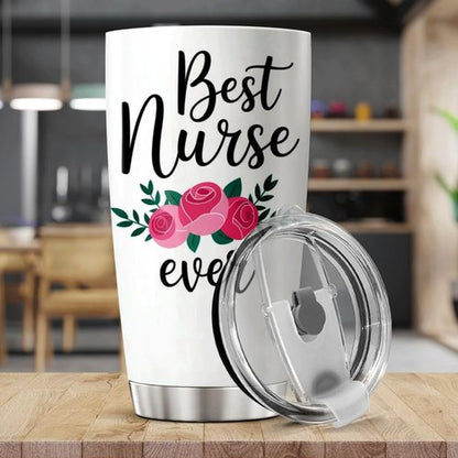 CUBICER Stainless Steel 20 Oz Tumbler - Best Nurse Ever Design | Perfect Gift for Healthcare Professionals