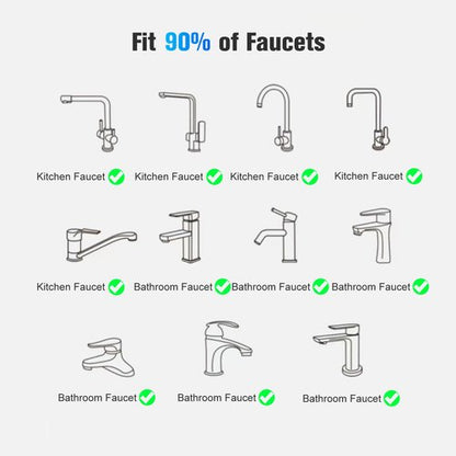 4 Modes Multifunctional Kitchen & Bathroom Water Filter for Sink Faucet with 2pcs Replacement Filters - 99.9% Chlorine Removal - Skin Hydration in 2 Weeks-Compatible with Most of Faucet