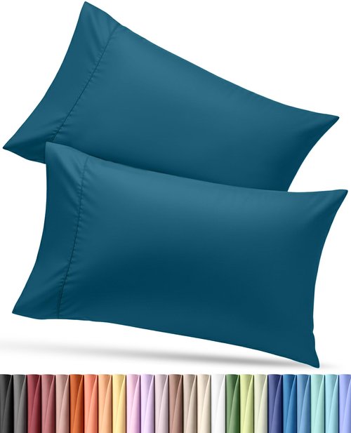 Utopia Bedding Pillow Cases Standard Size 2-Pack – Soft Brushed Microfiber – Envelope Closure – Perfect for Hospitals, Hotels, Guest Rooms – Oeko-TEX Certified, 20x26 Inches (Denim Blue)
