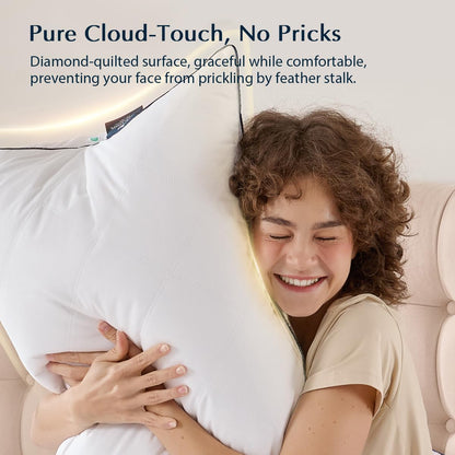 Pacific Coast Premium Goose Feather & Down Bed Pillows - Hotel Quality, Medium Support for Side & Back Sleepers | Standard Size 1-Pack