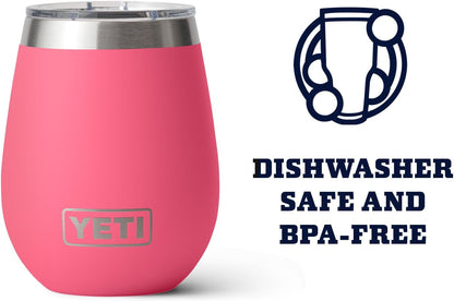 YETI Rambler 10 oz Wine Tumbler, Vacuum Insulated, Stainless Steel with MagSlider Lid, Tropical Pink