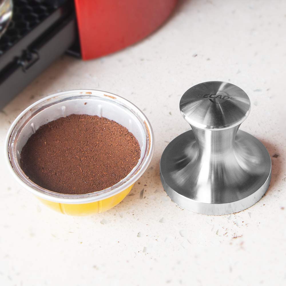 RECAPS Stainless Steel Espresso Coffee Tamper Filling Tool Reusable Coffee Filter Refillable Filter Compatible with Nespresso Vertuo Vertuoline Original Pods 45mm