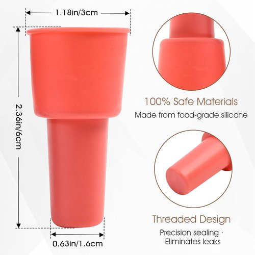 8PCS Silicone Wine Stopper for Wine Bottles, Reusable Sparkling Wine & Champagne Stopper, Double Seal Design to Keep Wine Fresh, Fits Most Bottles, 4 Colors (Grey, Red, Brown, Black)