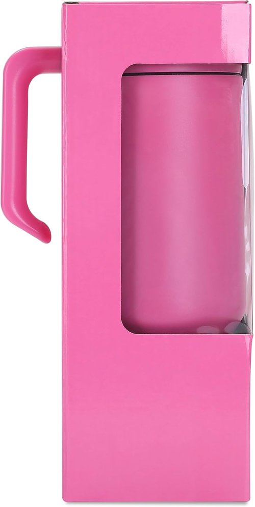 Makerflo 40 oz Pink Powder Coated Tumbler - Pack of 25 with Upgrade Handle & Leak-Proof Lid for Crafting