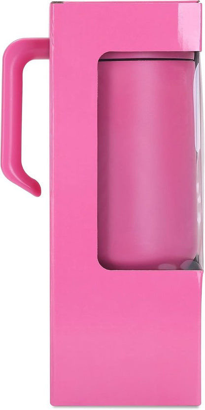 Makerflo 40 oz Pink Powder Coated Tumbler - Pack of 25 with Upgrade Handle & Leak-Proof Lid for Crafting