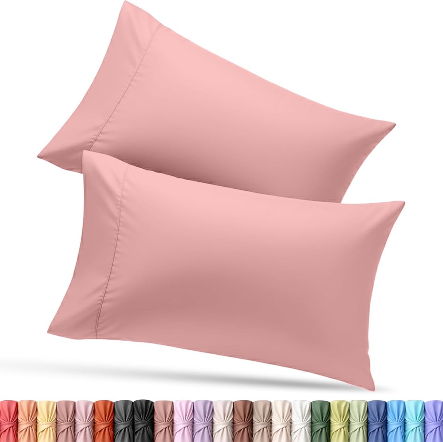 Utopia Bedding Pillow Cases King Size 2-Pack – Soft Brushed Microfiber – Envelope Closure – Perfect for Hospitals, Hotels, Guest Rooms – Oeko-TEX Certified, 20x40 Inches (Pink)