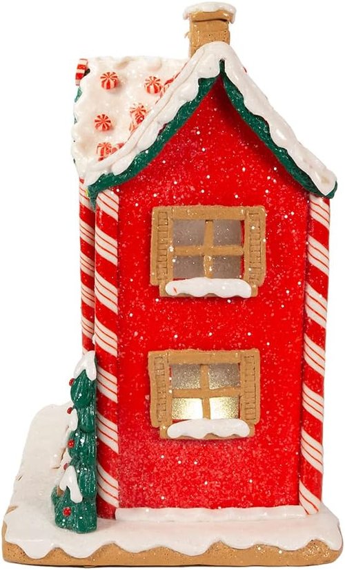 Kurt S. Adler 9.5-Inch Gingerbread LED House - Battery-Operated with Music Box Feature