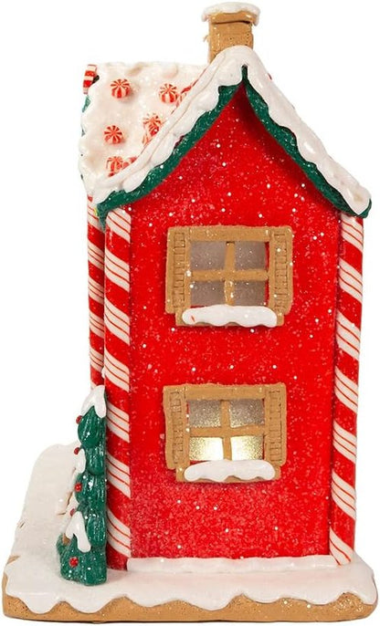 Kurt S. Adler 9.5-Inch Gingerbread LED House - Battery-Operated with Music Box Feature