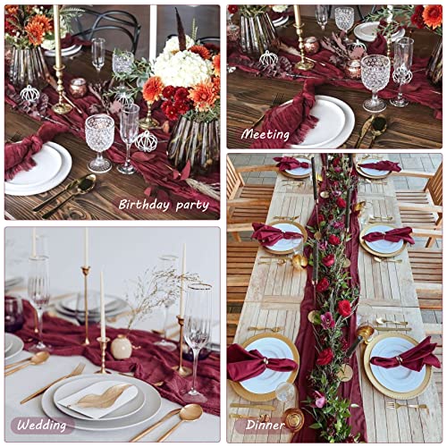 Burgundy Cheesecloth Table Runner 35x120 Inches for Wedding Party Decor - Variation of THIS listing