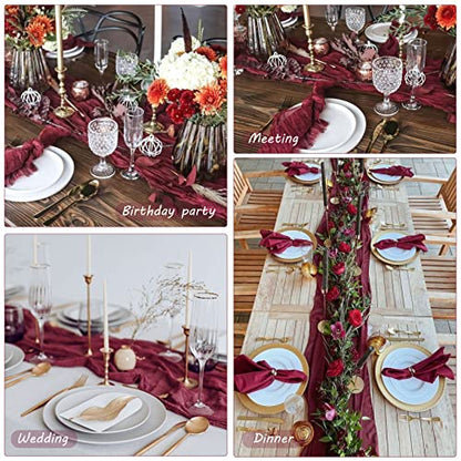 Burgundy Cheesecloth Table Runner 35x120 Inches for Wedding Party Decor - Variation of THIS listing