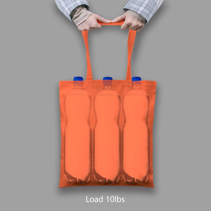 TOPDesign 16"x15" Orange Cotton Tote Bags - 6-Pack Lightweight Reusable Grocery Bags for DIY & Promotions