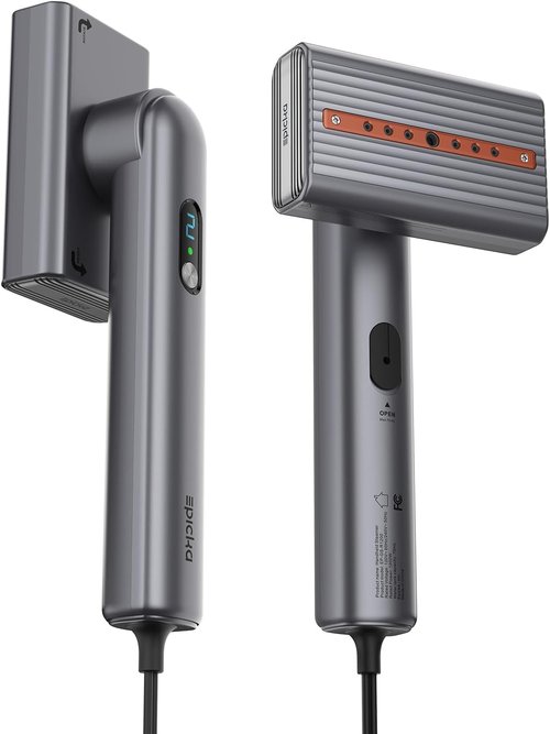 Epicka Dual Voltage Travel Steamer - Portable 2-in-1 Handheld Iron with Auto Shut-Off & Dual Steam Modes | Grey