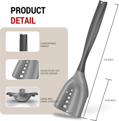 Mincing Spatula | Premium Heat Resistant Meat Chopper & Hamburger Grinder - Black