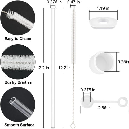 Stanley Replacement Straw Set - 6 Straws with Cleaning Brush & 4 Color Leak-Proof Plugs | Fits 40 oz & 30 oz Tumblers