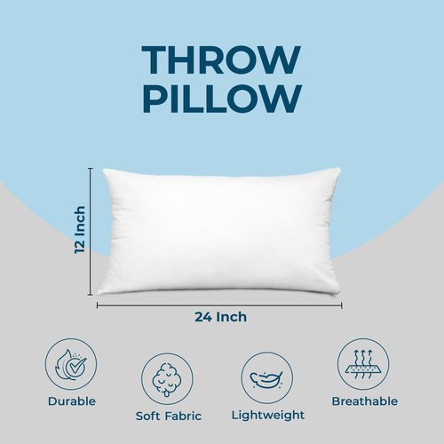 Utopia Bedding Throw Pillows (Set of 24, White), 12 x 24 Inches Pillows for Sofa, Bed and Couch Decorative Stuffer Pillow