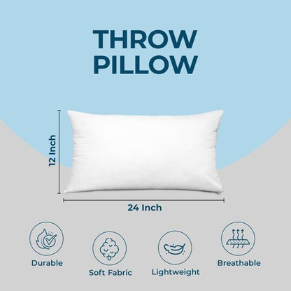 Utopia Bedding Throw Pillows (Set of 24, White), 12 x 24 Inches Pillows for Sofa, Bed and Couch Decorative Stuffer Pillow