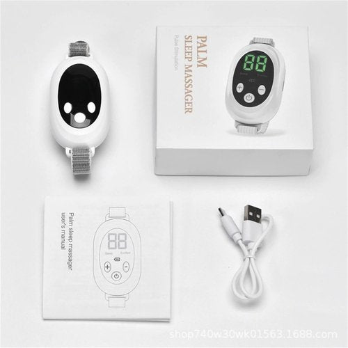 Anxiety Relief Device - Handheld Sleep Aid with Low-Frequency Pulse, Portable Microcurrent Therapy for Insomnia & Stress Relief, USB Rechargeable (White, 1Pcs)