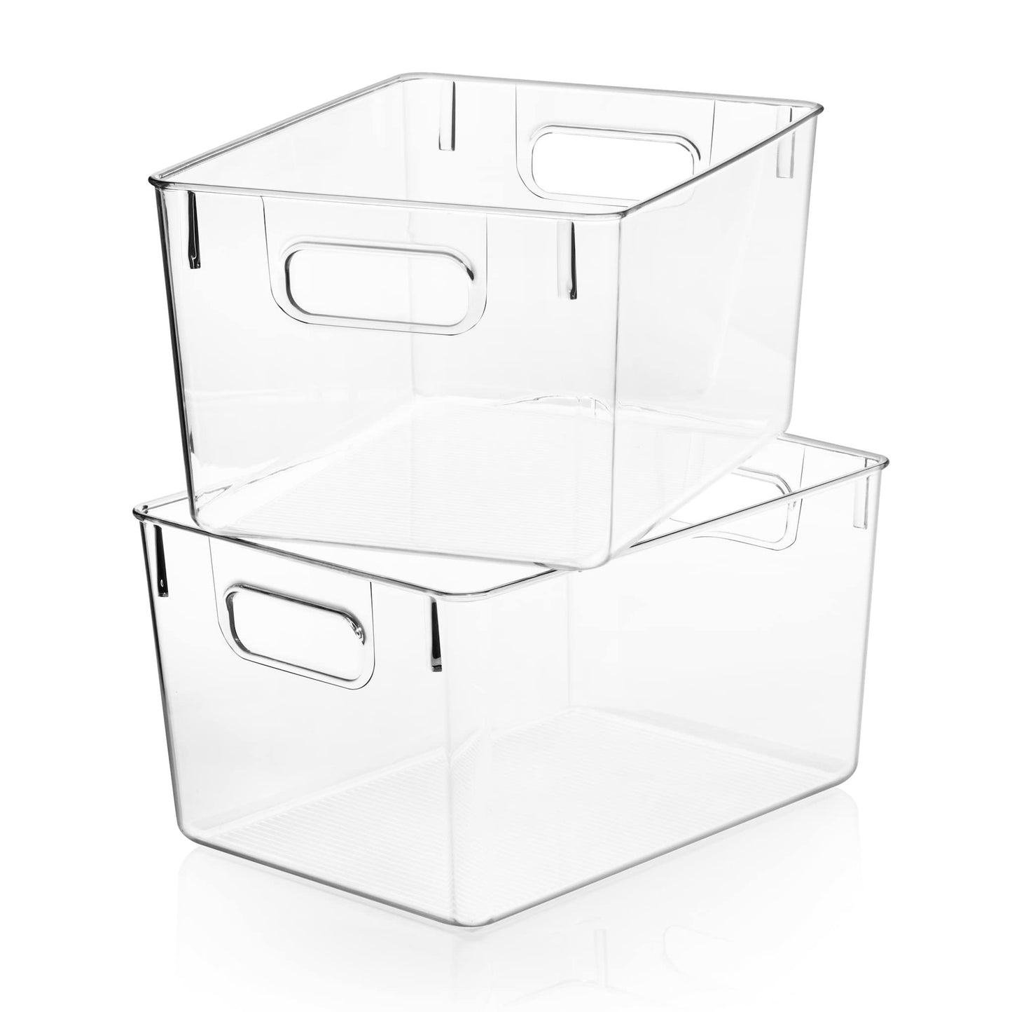 ClearSpace Clear Plastic Storage Bins – Pantry Organizers & Storage Containers, Cabinet Organizer - Home Organization Must Haves for Kitchen, Laundry Room, Office, Closet, Garage & Freezer