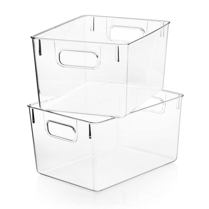 ClearSpace Clear Plastic Storage Bins – Pantry Organizers & Storage Containers, Cabinet Organizer - Home Organization Must Haves for Kitchen, Laundry Room, Office, Closet, Garage & Freezer