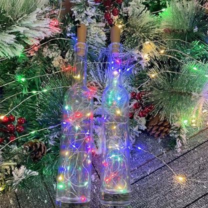Multicolor Bottle Lights Set 6 Pack - 20 LEDs, 6.6ft Dual Battery Pack, Wine & Bottle Decoration