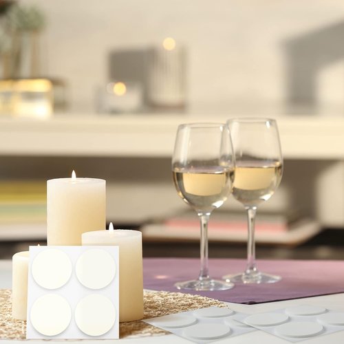 Jetec Candle Grips - 48 Pcs Adhesive Snugger Holders for Taper Candles | Stabilize Small Candlesticks