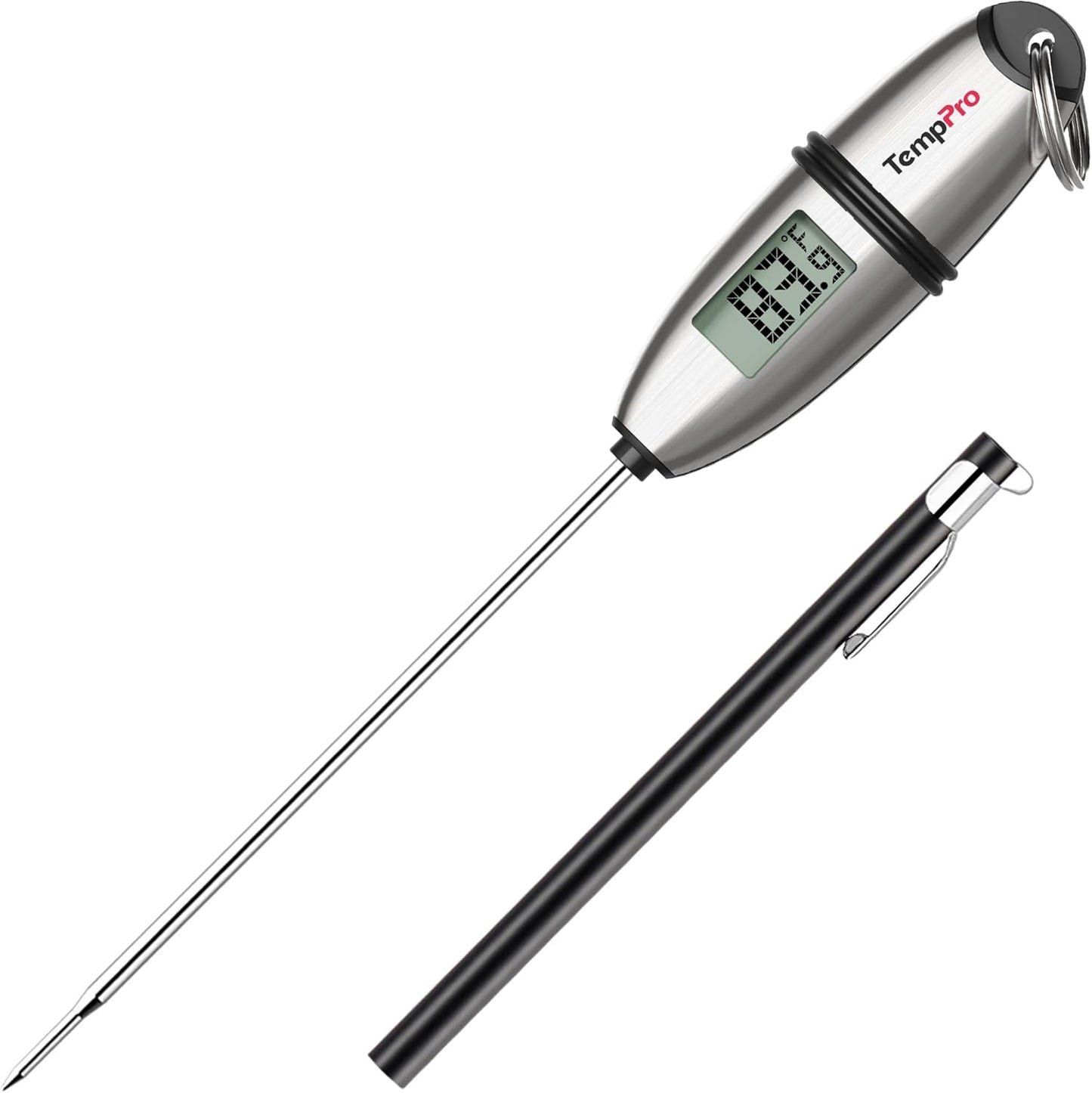 TempPro Digital Food Thermometer - Super Long Probe for Cooking, Baking, and BBQ | Ideal for Meat & Sourdough