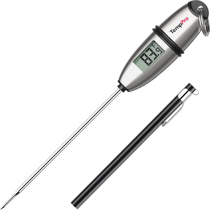 TempPro Digital Food Thermometer - Super Long Probe for Cooking, Baking, and BBQ | Ideal for Meat & Sourdough
