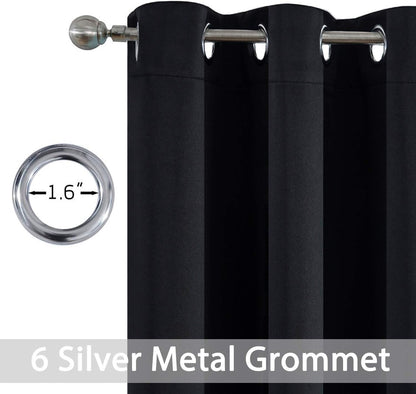 Yakamok Blackout Curtains - Thermal Insulated Grommet Drapes for Bedroom | 38W x 84L, One Pair